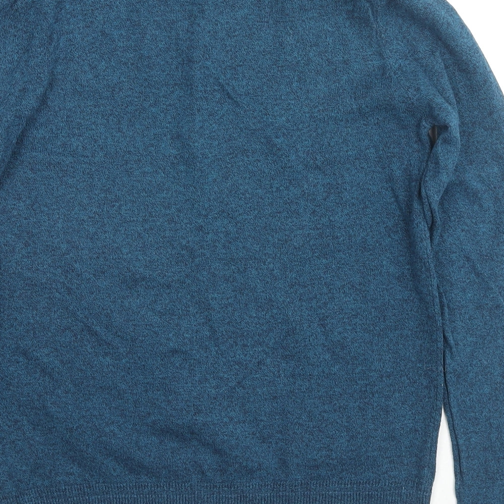 Topshop Mens Blue Round Neck Cotton Pullover Jumper Size XS Long Sleeve