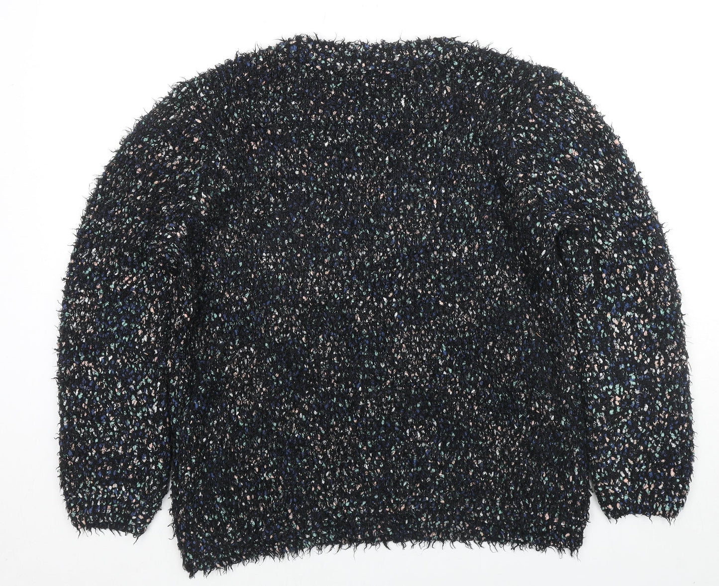 Cotton Traders Womens Black Round Neck Polyester Pullover Jumper Size 14