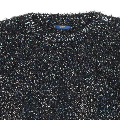Cotton Traders Womens Black Round Neck Polyester Pullover Jumper Size 14