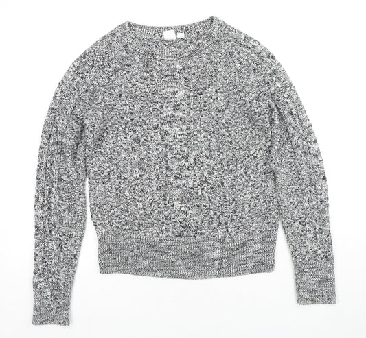Gap Womens Grey Round Neck Cotton Pullover Jumper Size XS