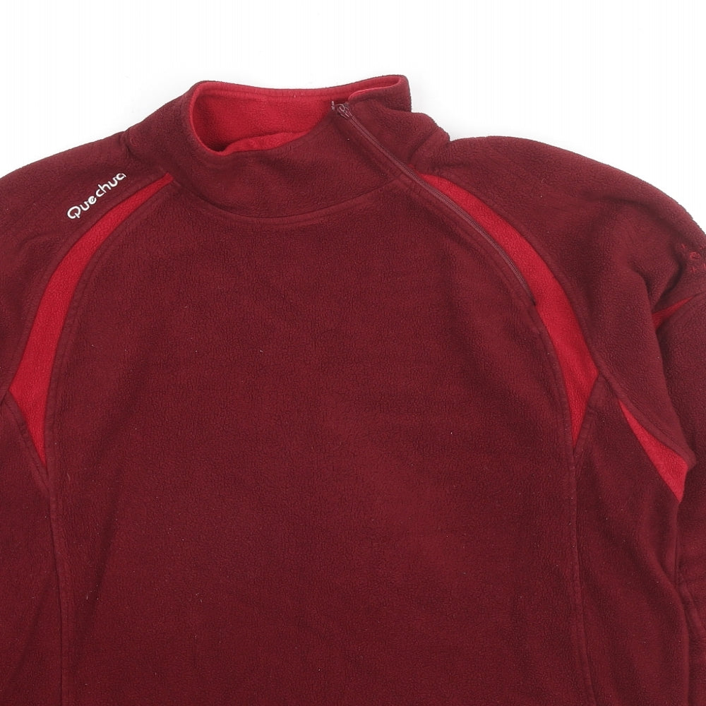 Quechua Womens Red Polyester Pullover Sweatshirt Size M Pullover - Logo