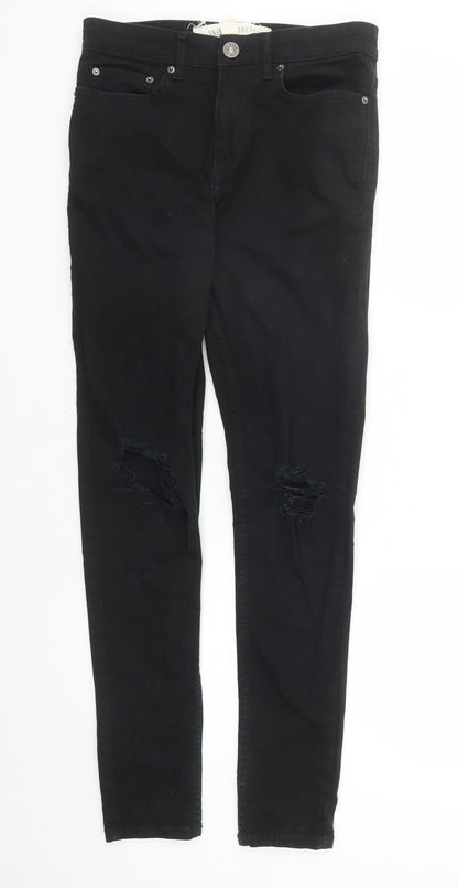 New Look Mens Black Cotton Skinny Jeans Size 30 in L31 in Regular Zip