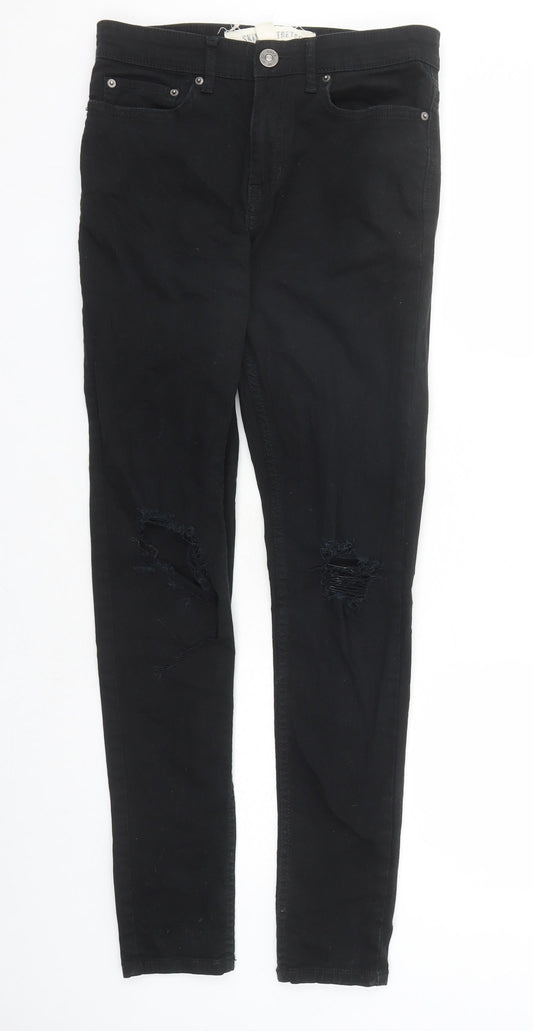 New Look Mens Black Cotton Skinny Jeans Size 30 in L31 in Regular Zip