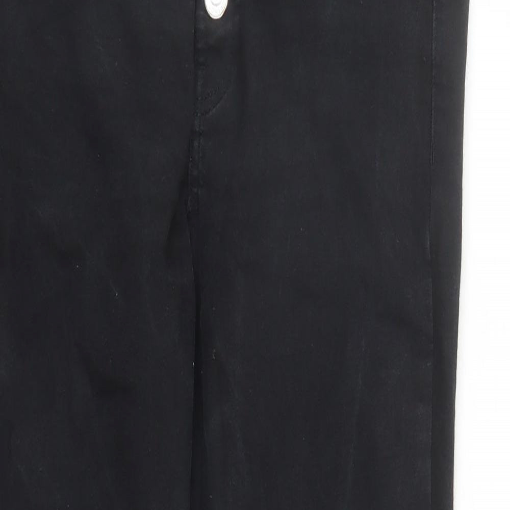Topshop Womens Black Cotton Skinny Jeans Size 30 in L27 in Regular Button