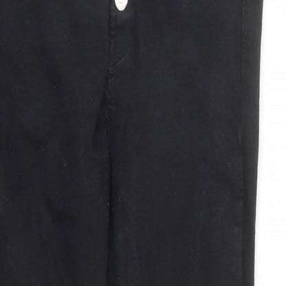 Topshop Womens Black Cotton Skinny Jeans Size 30 in L27 in Regular Button