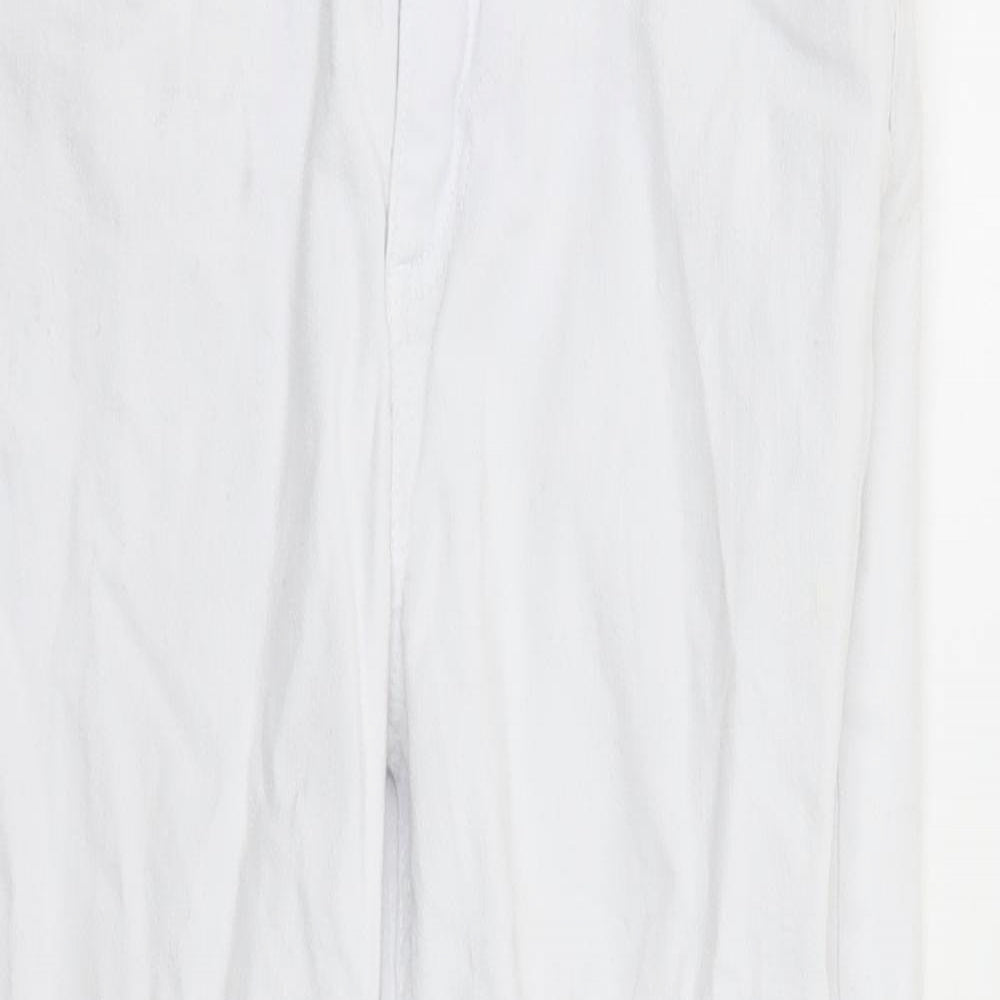 Monsoon Womens White Cotton Cropped Jeans Size 8 L22 in Regular Zip