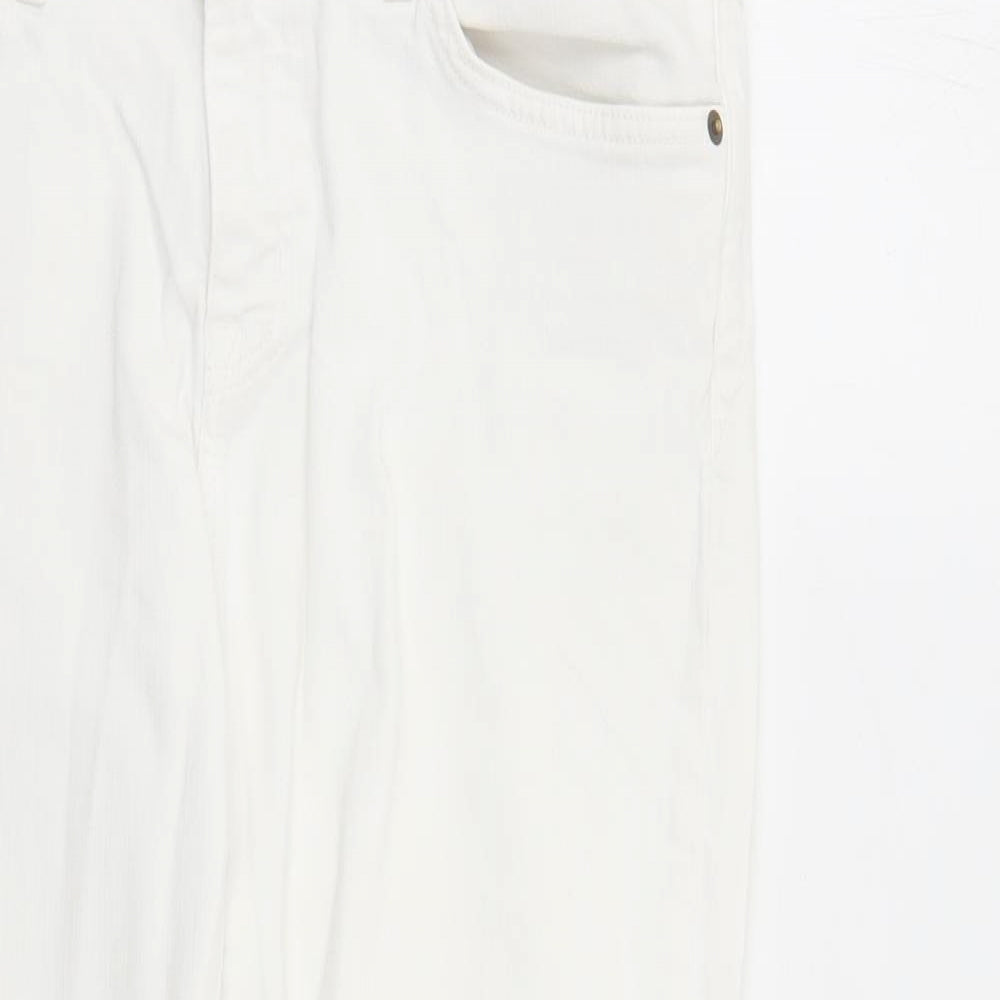 Womens UK Size 34 in Current/Elliott Regular Fit Straight White Jeans