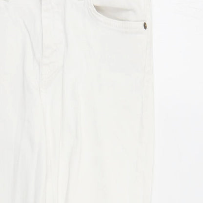 Womens UK Size 34 in Current/Elliott Regular Fit Straight White Jeans