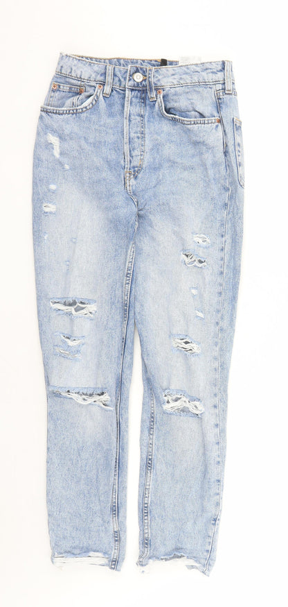 Divided by H&M Womens Blue Cotton Skinny Jeans Size 6 L27 in Regular Button