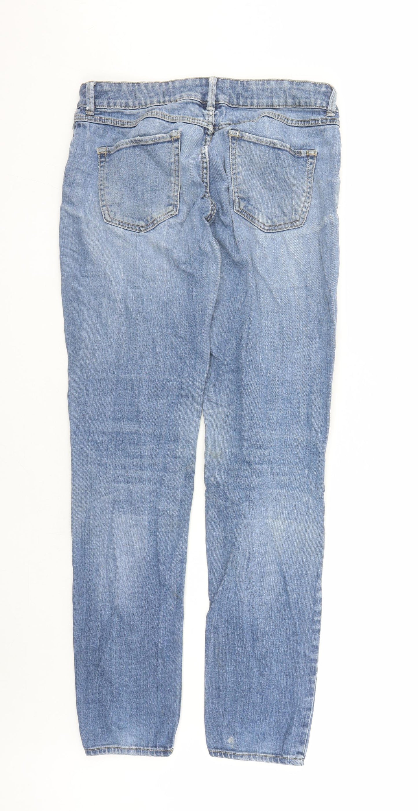 Mango Womens Blue Cotton Straight Jeans Size 30 in L31 in Slim Zip