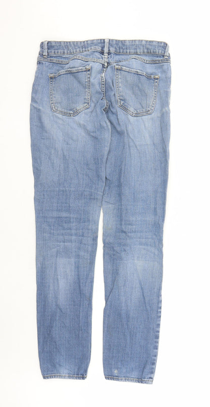 Mango Womens Blue Cotton Straight Jeans Size 30 in L31 in Slim Zip