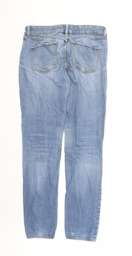 Mango Womens Blue Cotton Straight Jeans Size 30 in L31 in Slim Zip