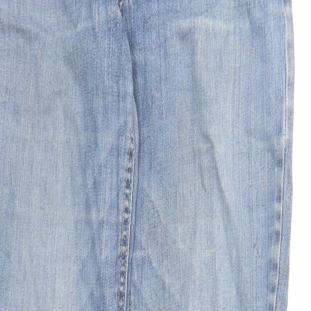 Mango Womens Blue Cotton Straight Jeans Size 30 in L31 in Slim Zip