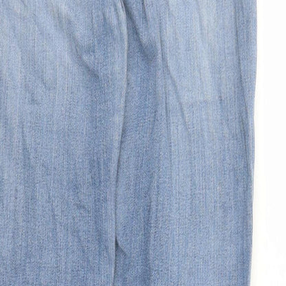 Mango Womens Blue Cotton Straight Jeans Size 30 in L31 in Slim Zip