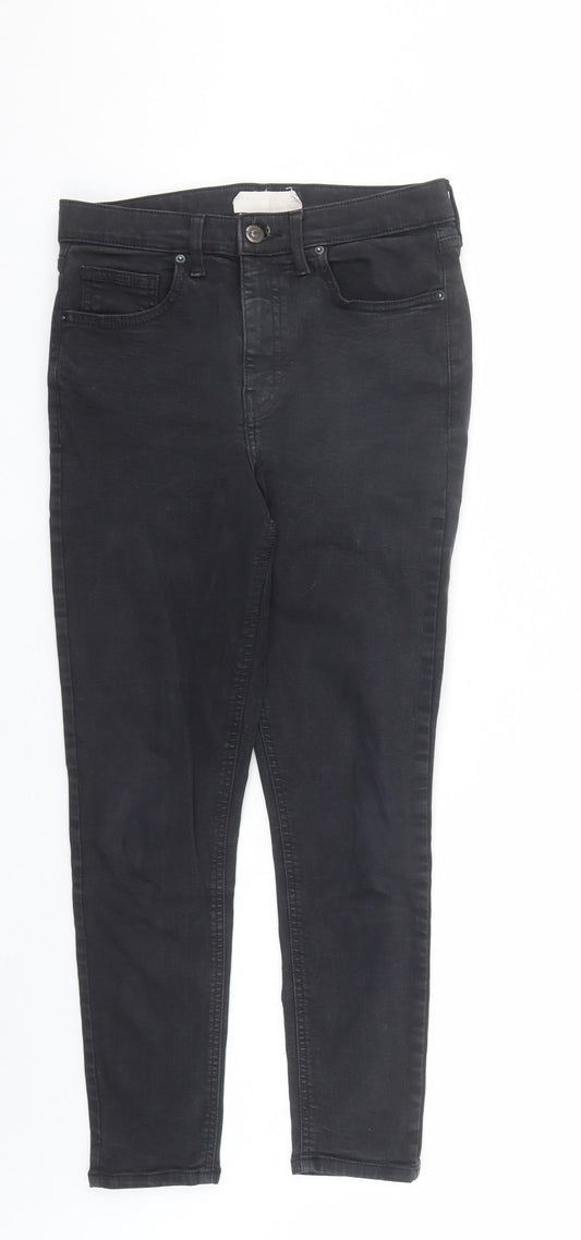 Topshop Womens Black Cotton Skinny Jeans Size 28 in L27 in Regular Zip
