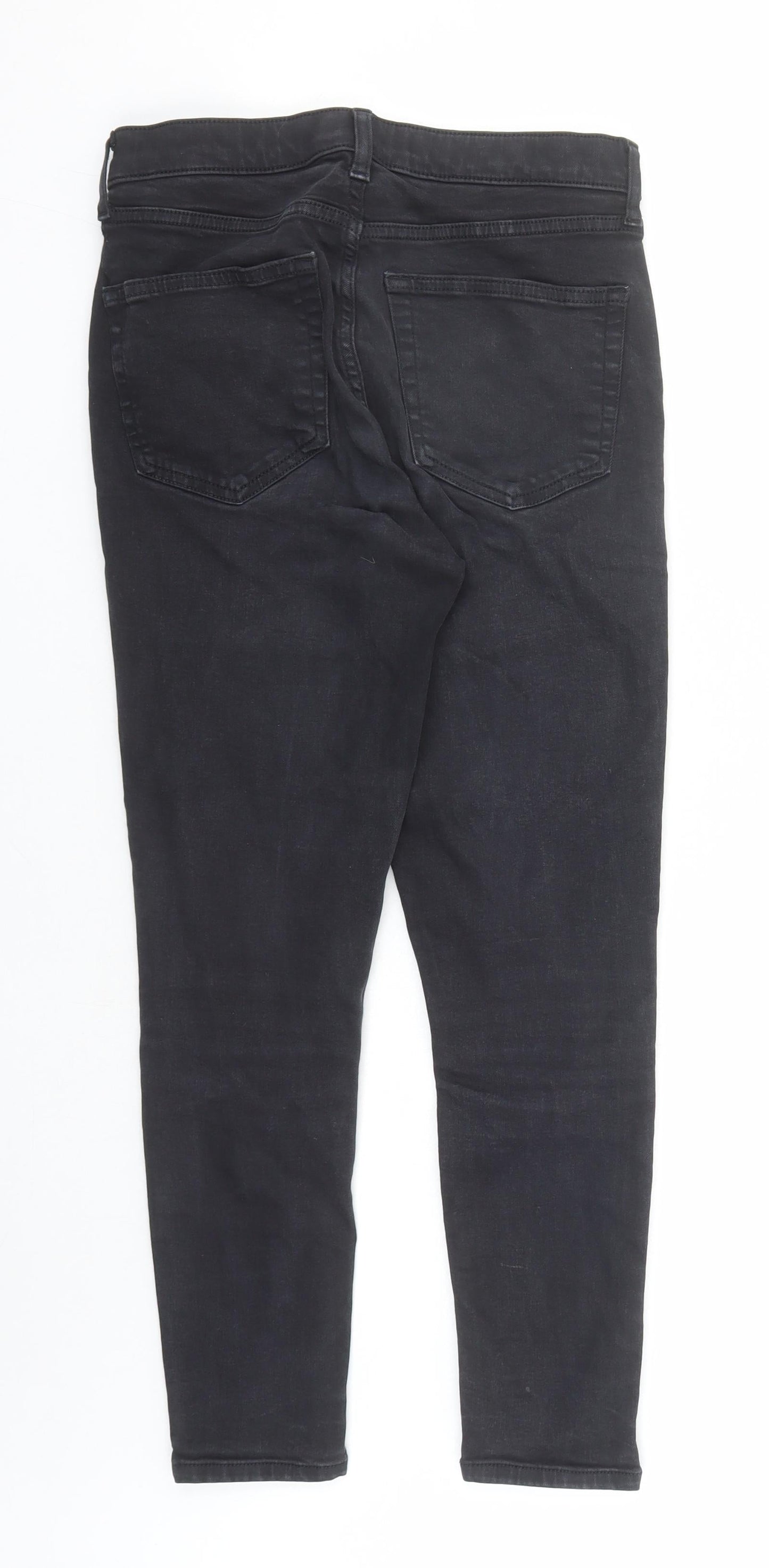 Topshop Womens Black Cotton Skinny Jeans Size 28 in L27 in Regular Zip