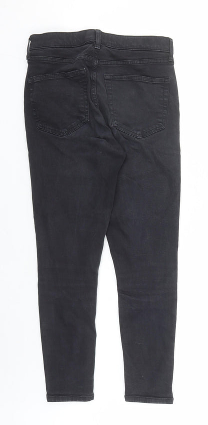 Topshop Womens Black Cotton Skinny Jeans Size 28 in L27 in Regular Zip