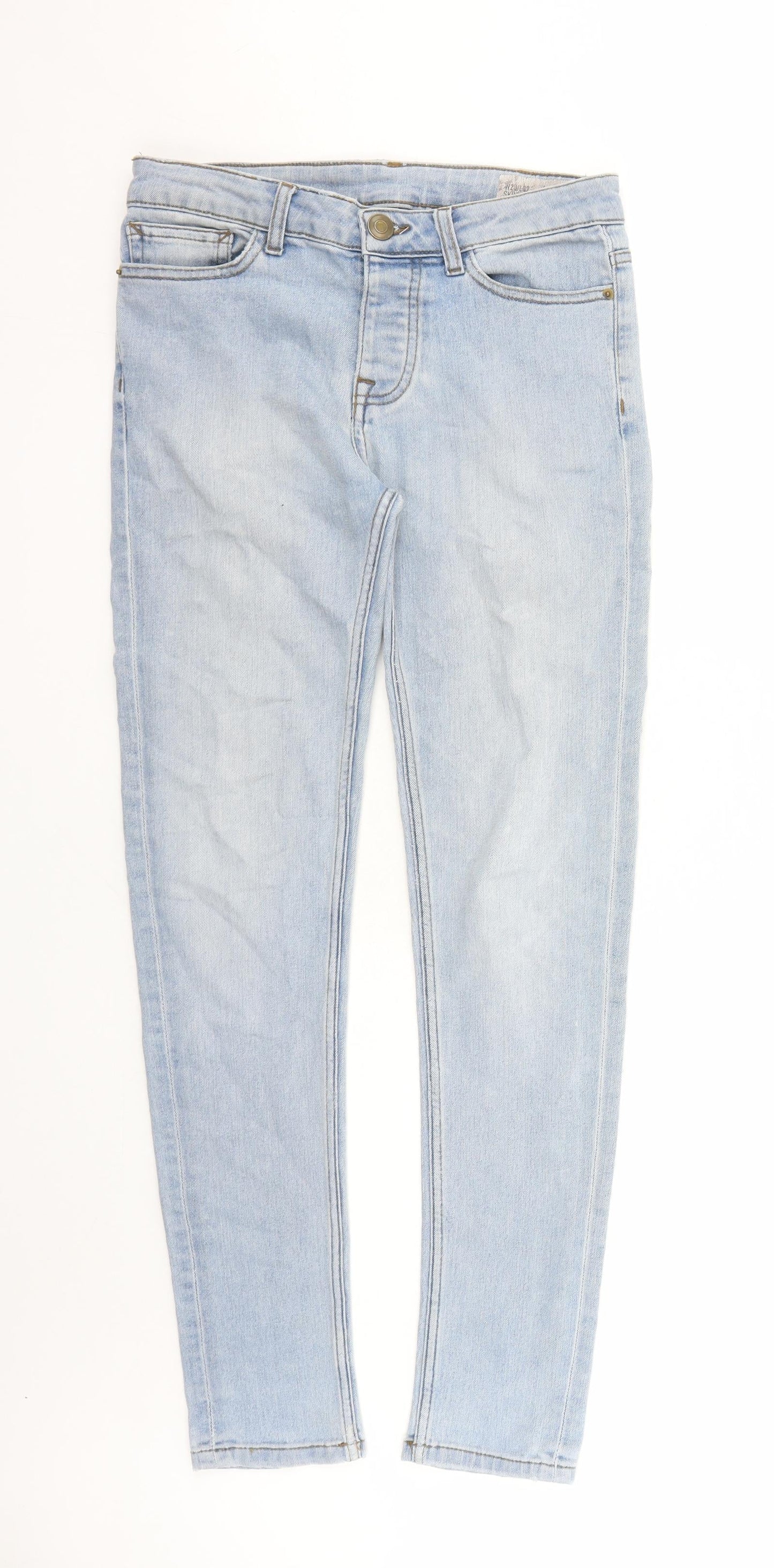 Denim & Co. Mens Blue Cotton Straight Jeans Size 30 in L30 in Regular Zip