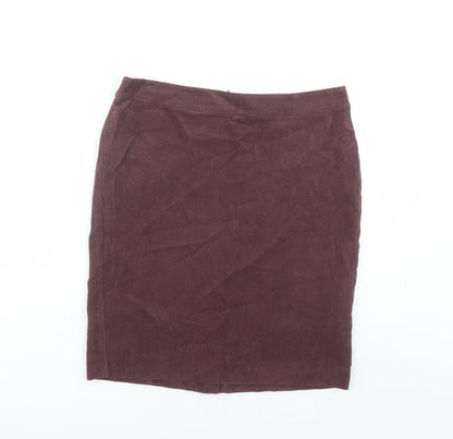 French Connection Womens Brown Cotton A-Line Skirt Size 10 Zip - Lined