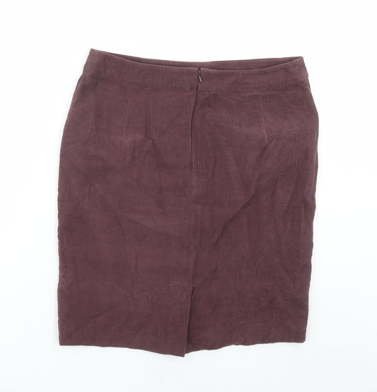 French Connection Womens Brown Cotton A-Line Skirt Size 10 Zip - Lined