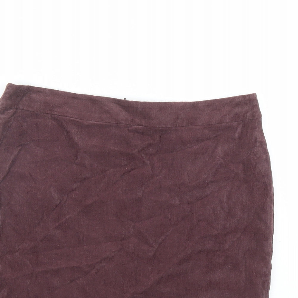 French Connection Womens Brown Cotton A-Line Skirt Size 10 Zip - Lined