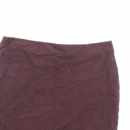 French Connection Womens Brown Cotton A-Line Skirt Size 10 Zip - Lined