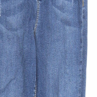Miss Selfridge Womens Blue Cotton Skinny Jeans Size 10 L31 in Regular Zip