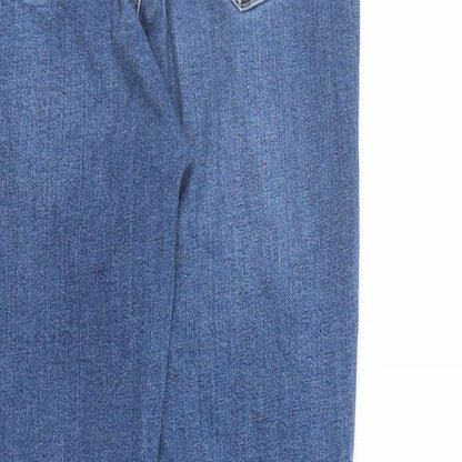 Miss Selfridge Womens Blue Cotton Skinny Jeans Size 10 L31 in Regular Zip