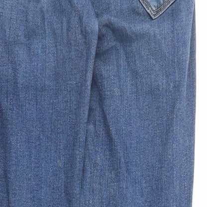 Miss Selfridge Womens Blue Cotton Skinny Jeans Size 10 L27 in Regular Zip