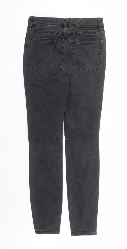 NEXT Womens Black Cotton Skinny Jeans Size 8 L29 in Regular Zip