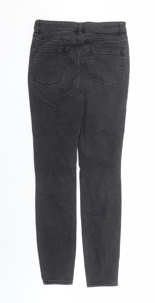 NEXT Womens Black Cotton Skinny Jeans Size 8 L29 in Regular Zip