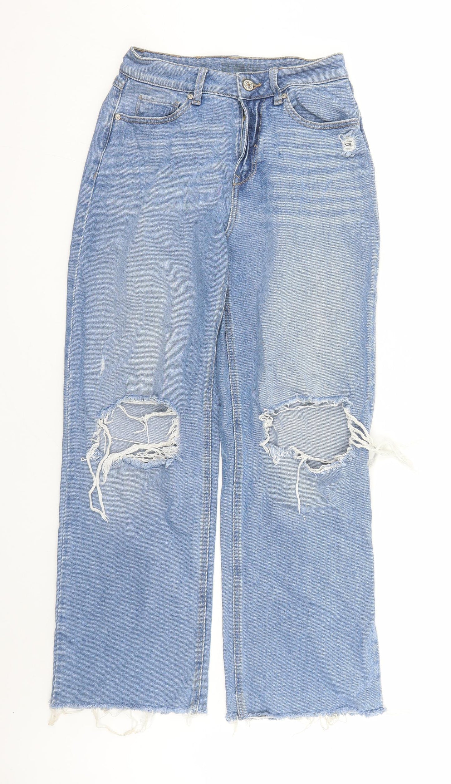 American Original Womens Blue Cotton Straight Jeans Size 28 in L28 in Regular Zip