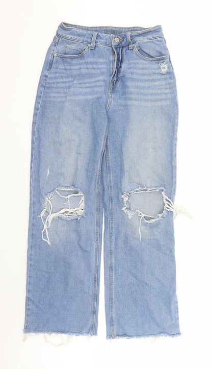 American Original Womens Blue Cotton Straight Jeans Size 28 in L28 in Regular Zip