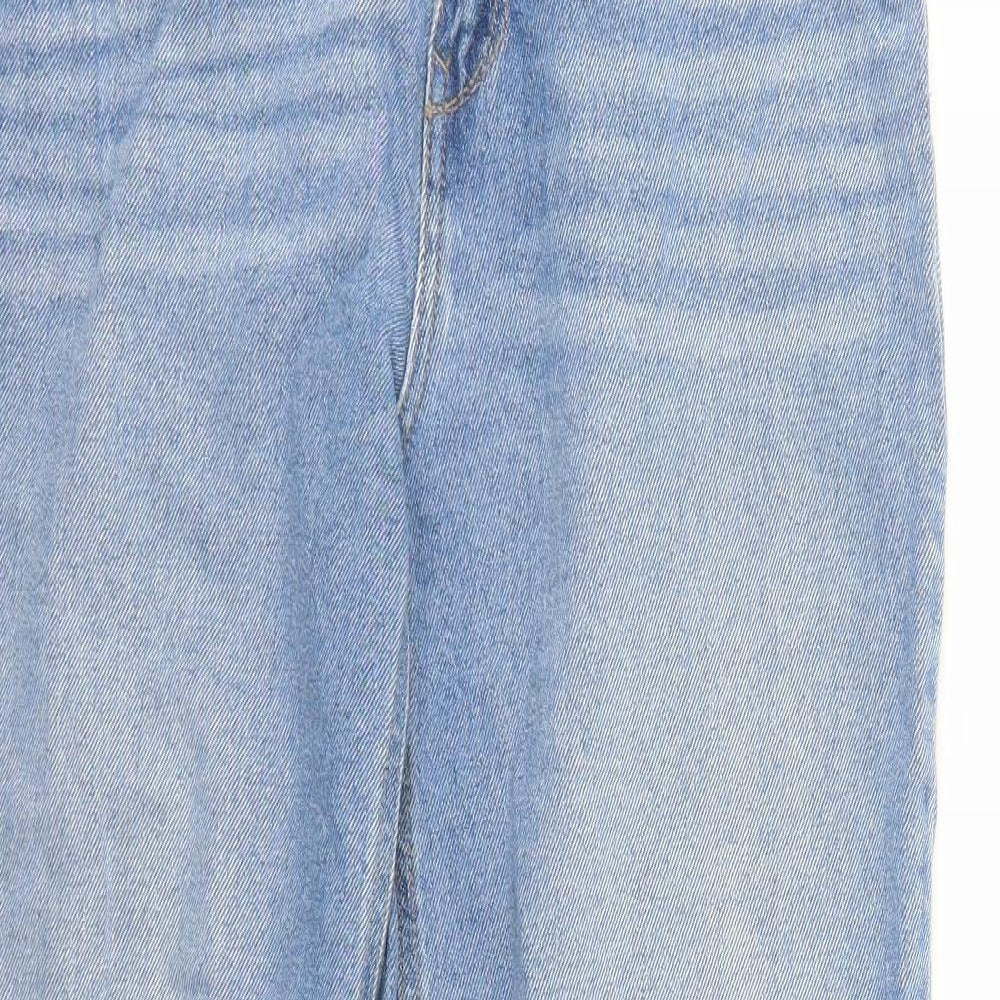 American Original Womens Blue Cotton Straight Jeans Size 28 in L28 in Regular Zip