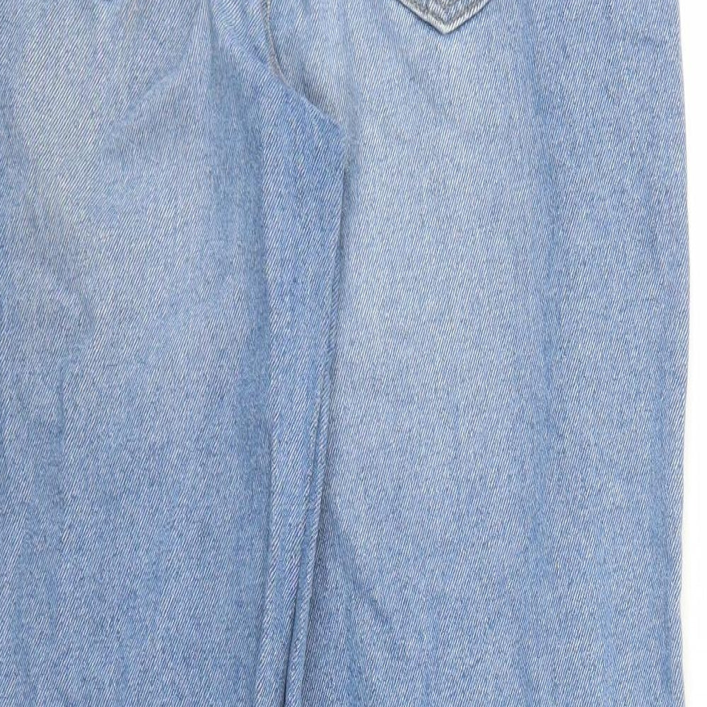 American Original Womens Blue Cotton Straight Jeans Size 28 in L28 in Regular Zip
