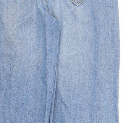 American Original Womens Blue Cotton Straight Jeans Size 28 in L28 in Regular Zip