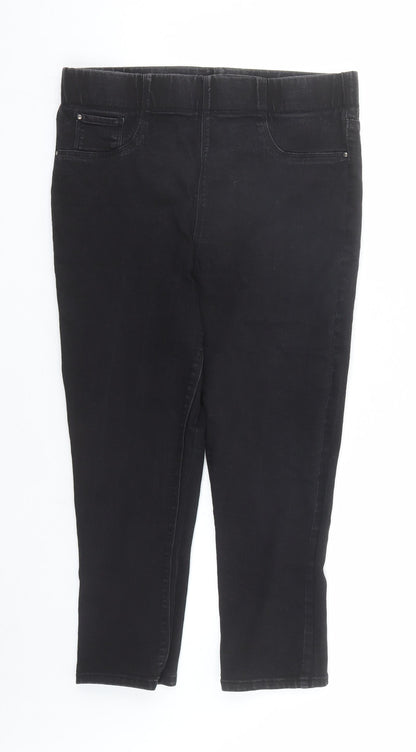 Matalan Womens Black Cotton Jegging Jeans Size 10 L20 in Regular - Elasticated Waist