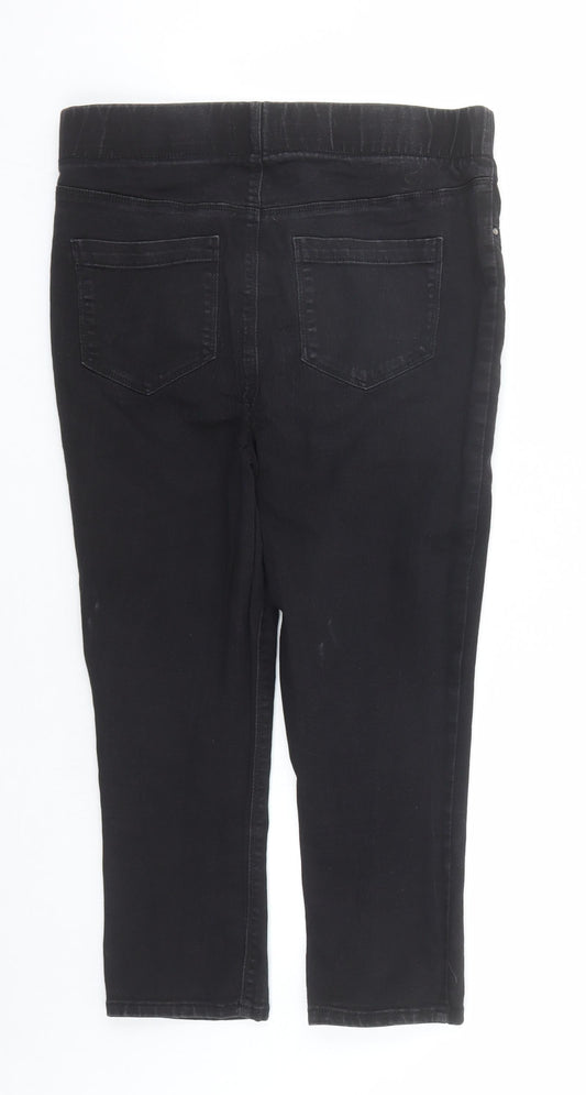 Matalan Womens Black Cotton Jegging Jeans Size 10 L20 in Regular - Elasticated Waist