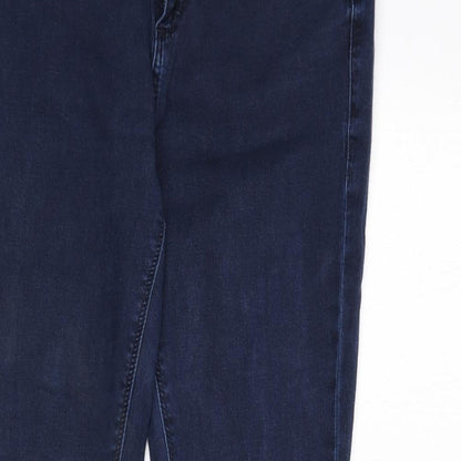 Topshop Womens Blue Cotton Skinny Jeans Size 30 in L30 in Regular Zip