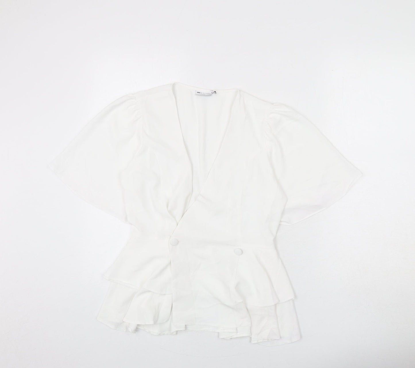 Womens UK Size 8 ASOS White Basic Blouse