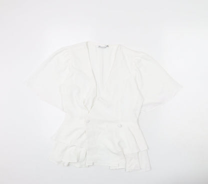 Womens UK Size 8 ASOS White Basic Blouse
