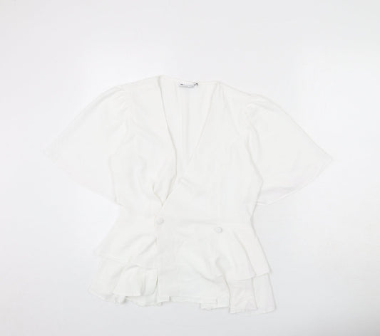 Womens UK Size 8 ASOS White Basic Blouse