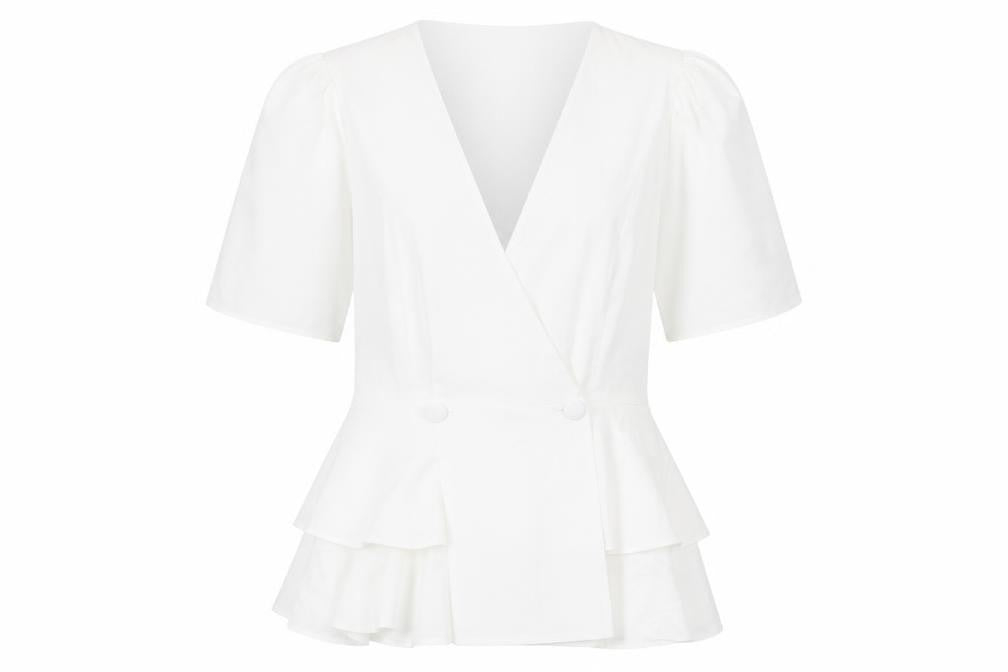 Womens UK Size 8 ASOS White Basic Blouse