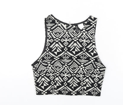 Womens UK Size 8 Divided by H&M Black Cropped Tank