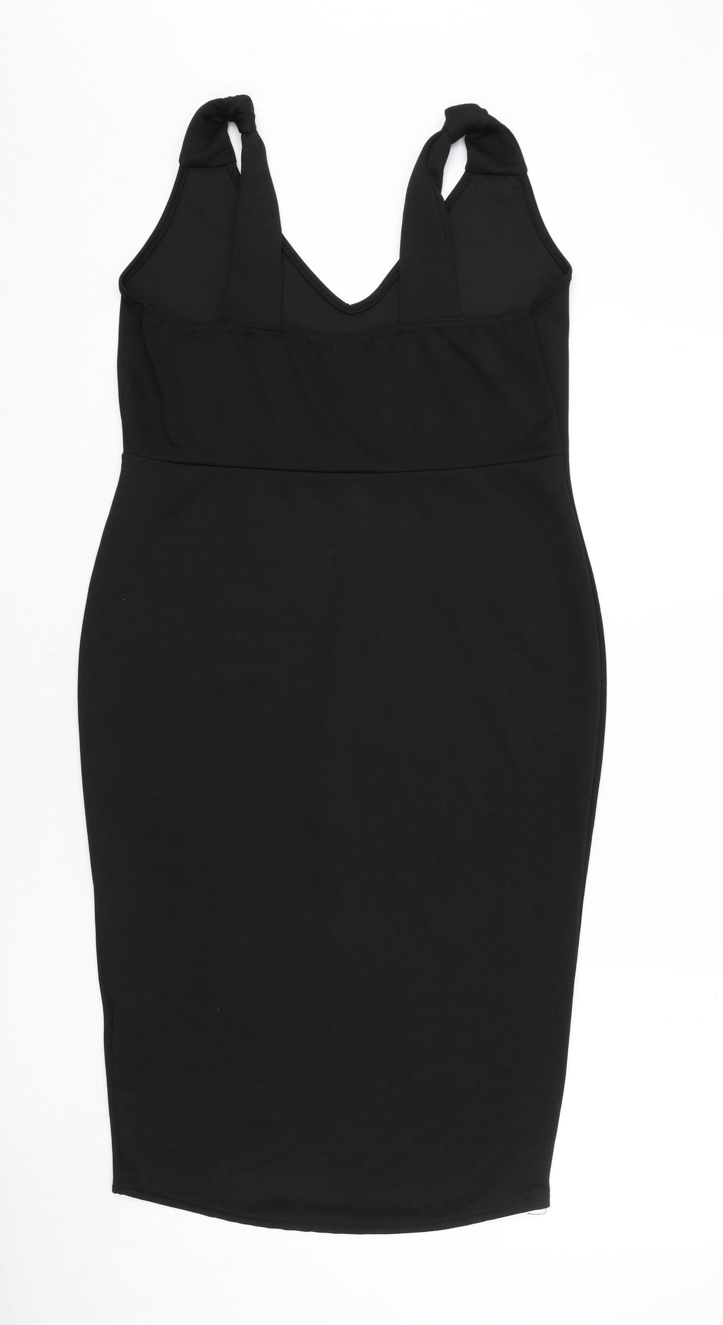 Boohoo Womens Black Polyester Bodycon Size 14 V-Neck Pullover
