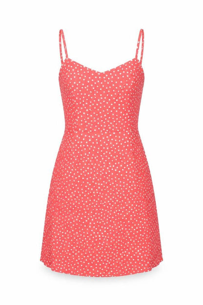 41Hawthorn Womens Pink Polka Dot Polyester Mini Size XS Boat Neck Pullover - Shirred Back