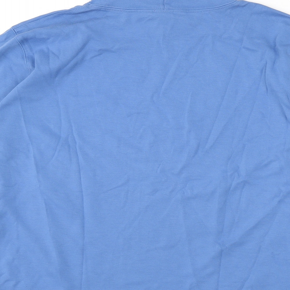 Lands' End Womens Blue Polyester Basic T-Shirt Size L Mock Neck