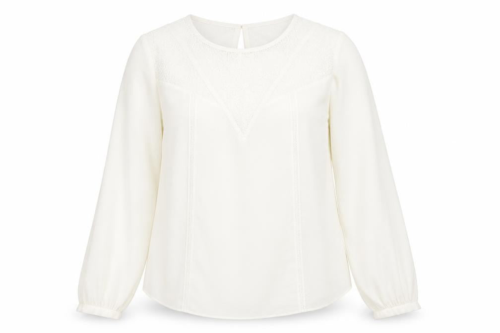 Womens UK Size 14 Warehouse Ivory Basic Blouse