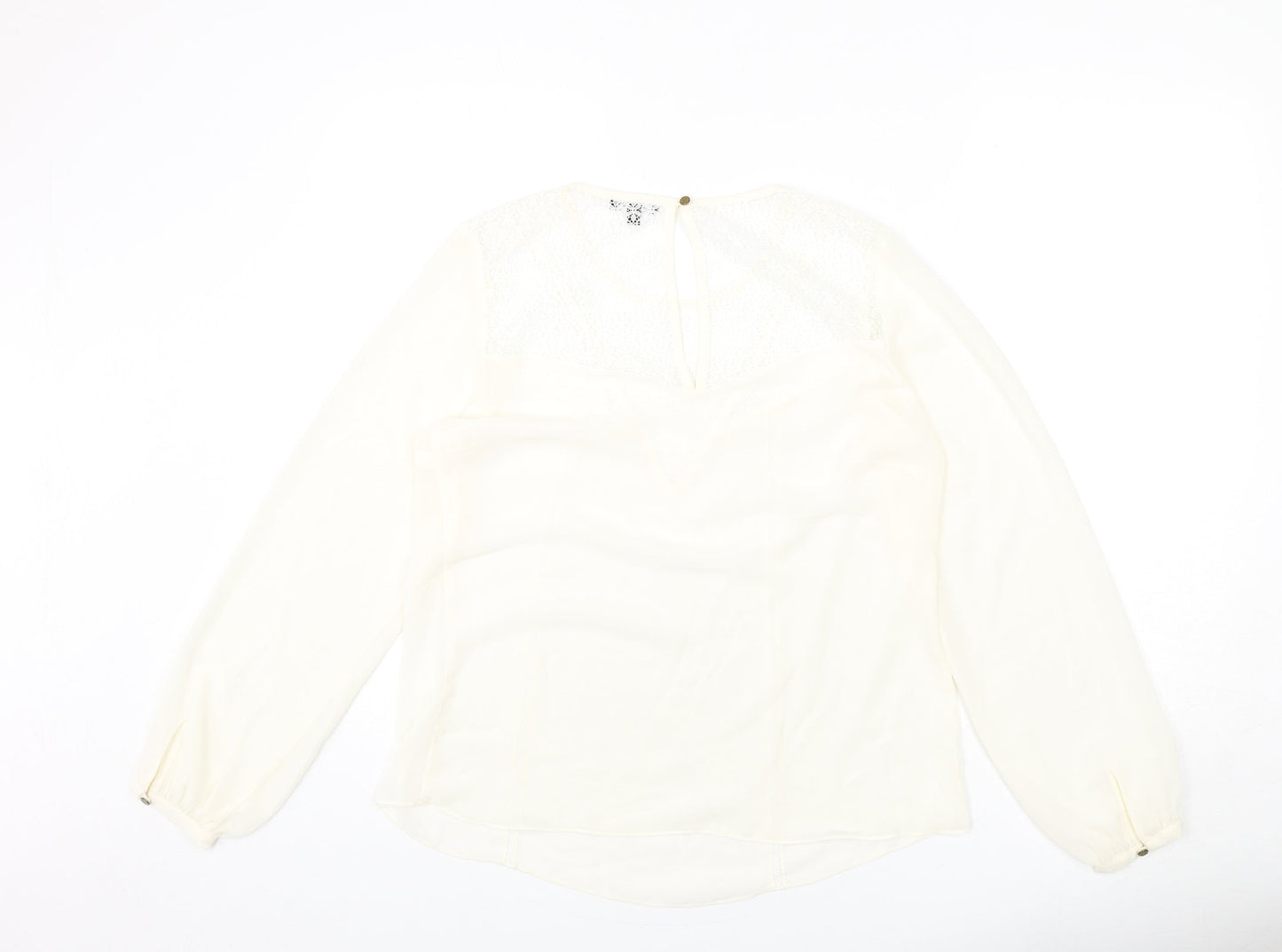 Womens UK Size 14 Warehouse Ivory Basic Blouse