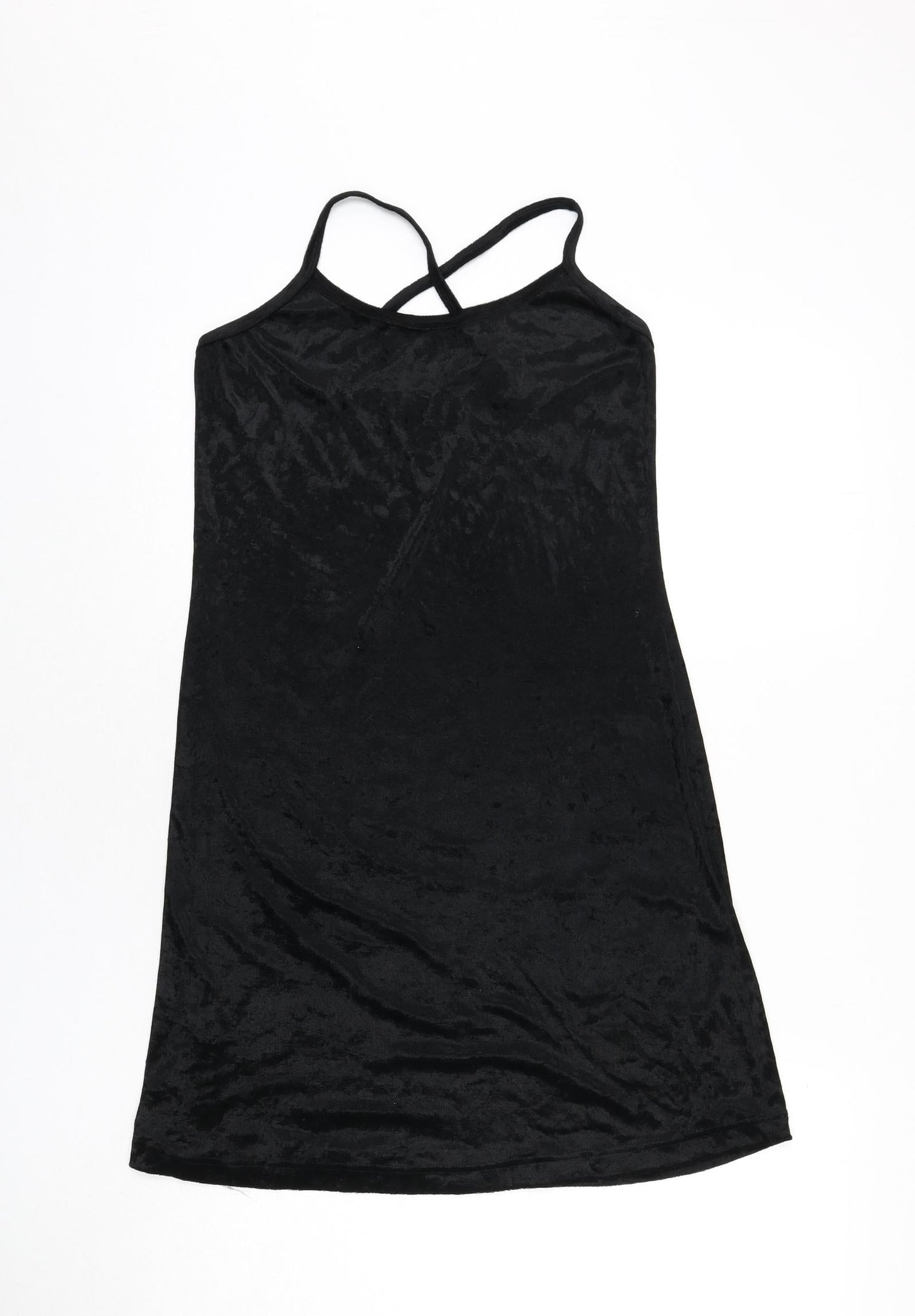 The Clothes Publisher Womens Black Polyester A-Line Size M Scoop Neck Pullover